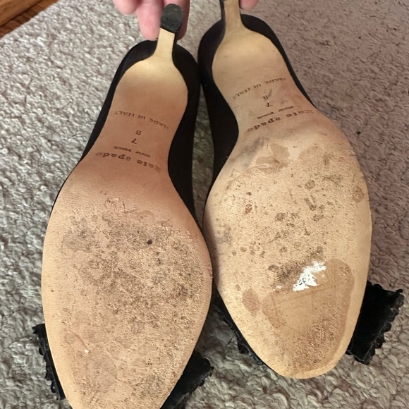 Kate Spade Black Ruffled Heels - Picture 4 of 6